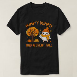 Cute Egg Character Pumpkin Fall Autumn Illustratio T-Shirt