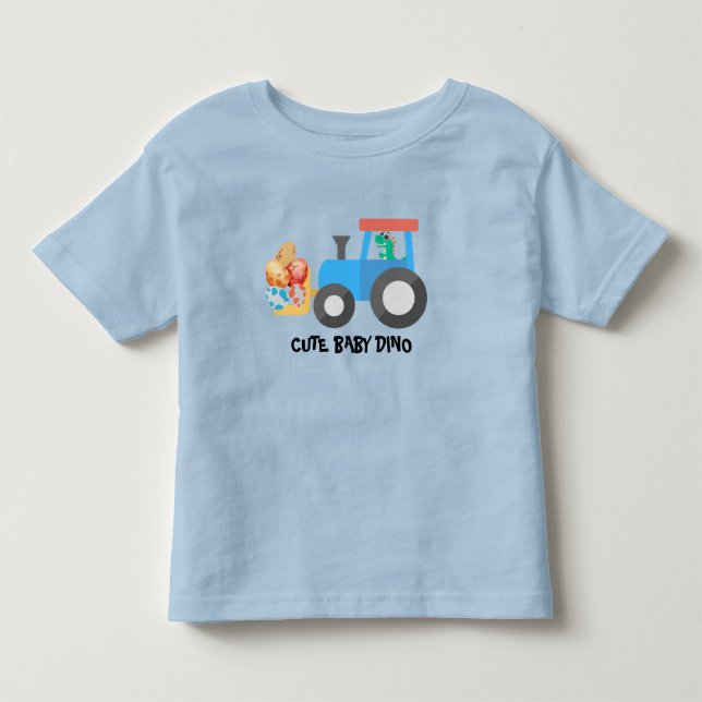 Cute egg dino tractor Truck Birthday boy B2S Toddler T-shirt (Front)