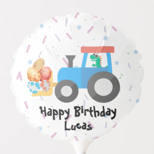 Cute egg dinosaur Construction Truck Birthday boy  Balloon
