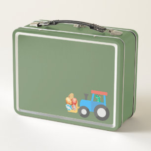 Cute Egg dinosaur Construction Truck boy B2S  Metal Lunch Box