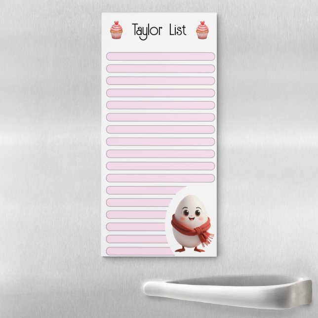 Cute Egg Grocery Shopping List Magnetic Notepad (In Situ)