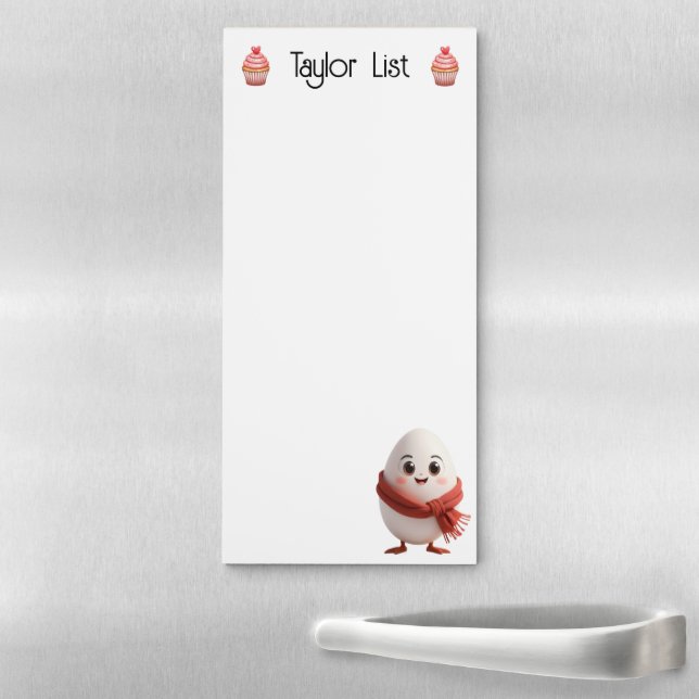 Cute Egg Grocery Shopping List Magnetic Notepad (In Situ)