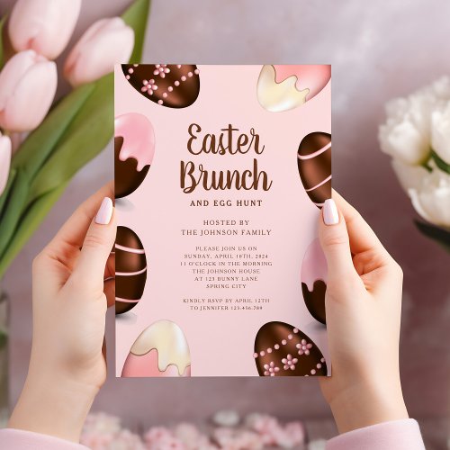 Cute Egg Hunt And Easter Brunch Invitation