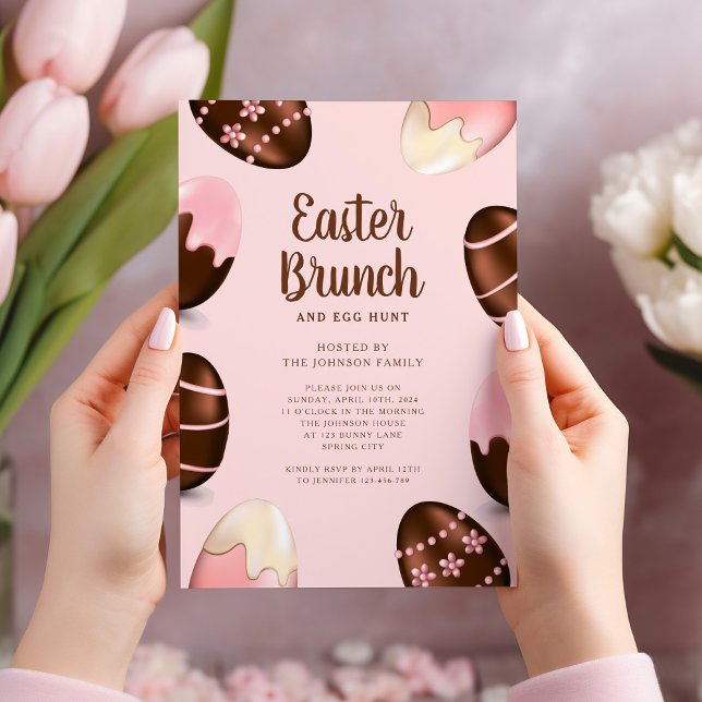 Cute Egg Hunt And Easter Brunch Invitation (Cute Egg Hunt And Easter Brunch Invitation)