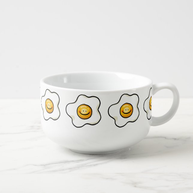 cute egg pattern soup mug (Left)