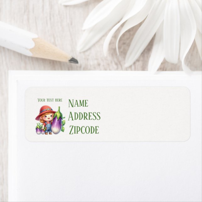 Cute egg plant vendors customizable  label (Insitu)