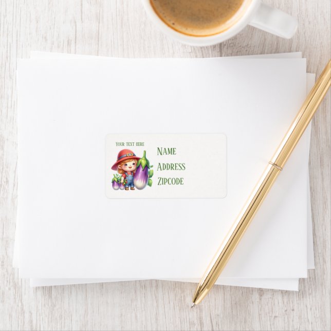Cute egg plant vendors customizable  label (Insitu)