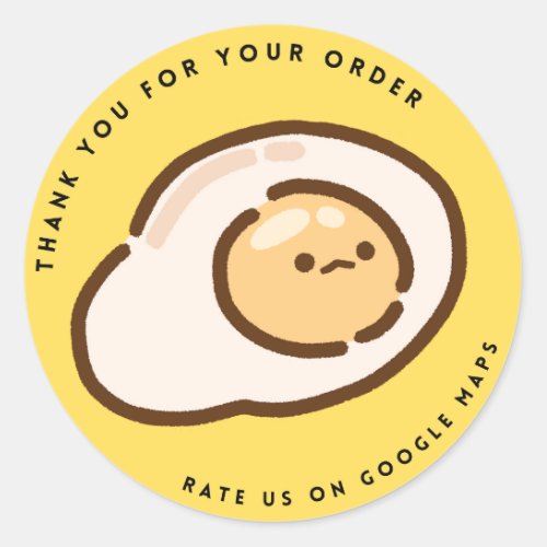 Cute Egg Yellow Rate Us on Google Thank You Classic Round Sticker