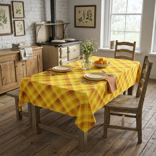 Cute Egg Yolk Yellow Plaid Medium Tablecloth