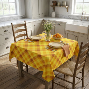Cute Egg Yolk Yellow Plaid Small Tablecloth