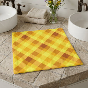 Cute Egg Yolk Yellow Plaid Washcloth