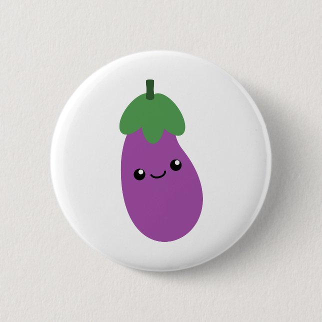 Cute Eggplant Button (Front)