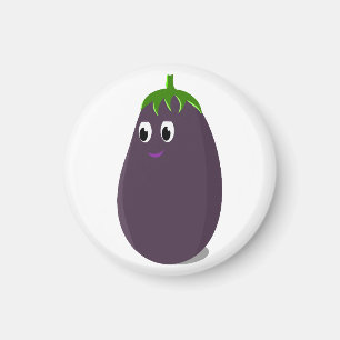 Cute Eggplant Print Magnet