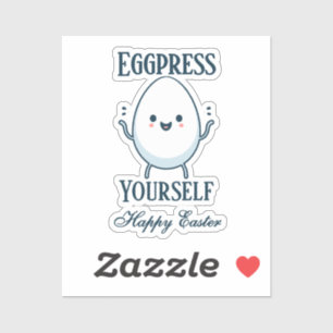 Cute "Eggpress Yourself" Funny Easter  Sticker