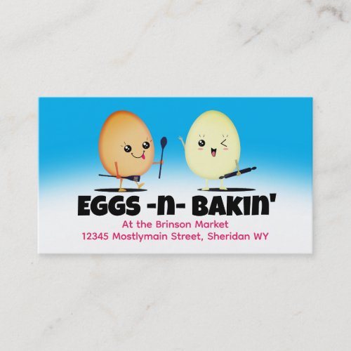 Cute eggs baking utensils bakery pastry chef business card
