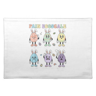 Cute Eggs Pain Scale Nurse Triage ICU Assessment E Cloth Placemat