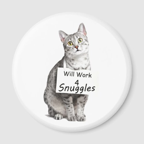 Cute Egyptian Mau Cat Advertising for Snuggles Magnet