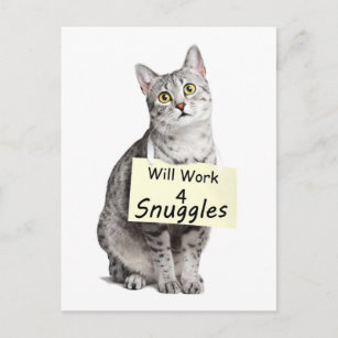 Cute Egyptian Mau Cat Advertising for Snuggles Postcard