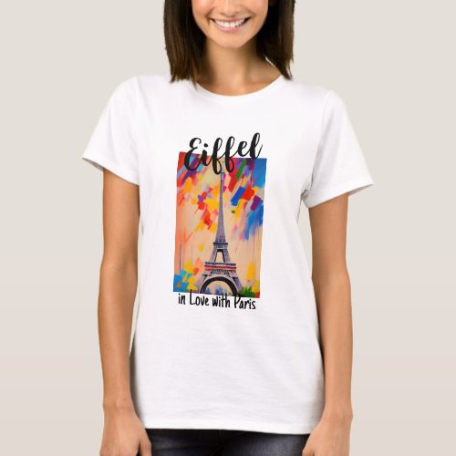 Cute Eiffel in Love with Paris Cute Funny T_Shirt 