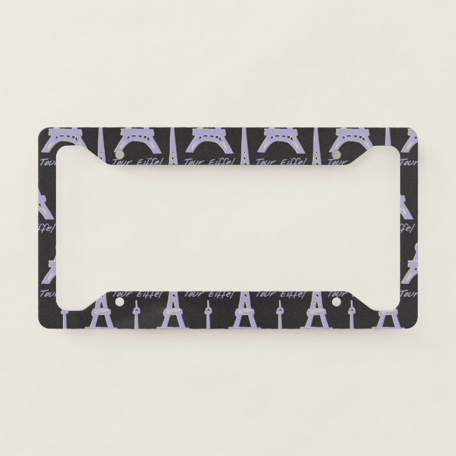 Cute Eiffel Tower License Plate Frame (Front)