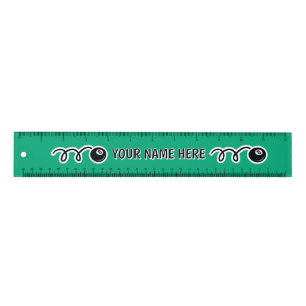 Cute eightball doodle drawing personalized school ruler