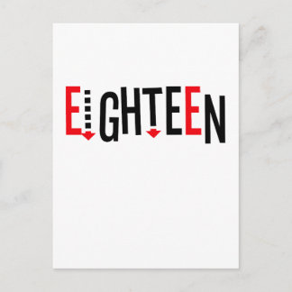 Cute, "Eighteen" design Postcard