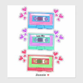Cute Eighties Vintage Music Mixtape Cartoon Sticker