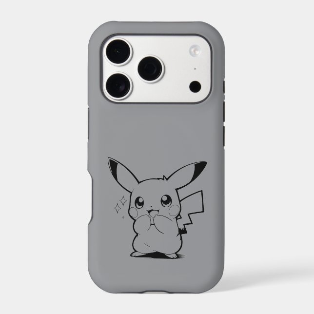 Cute Electric Creature Line Art Design iPhone Case (Back)