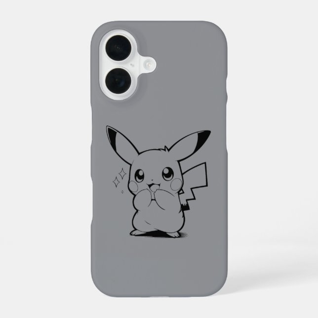 Cute Electric Creature Line Art Design iPhone Case (Back)
