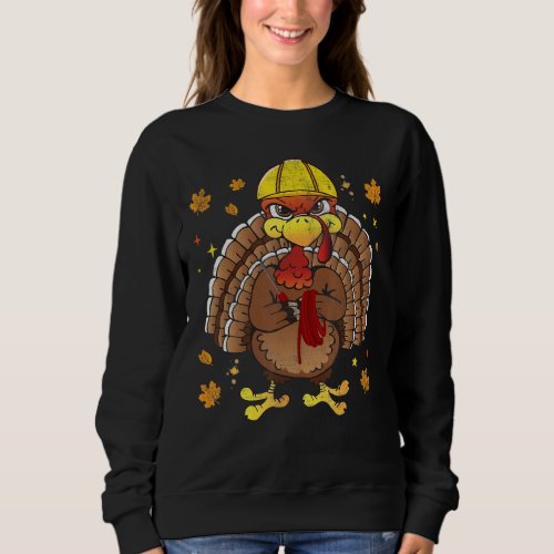 Cute Electrician Turkey Thanksgiving Day Funny Cos Sweatshirt