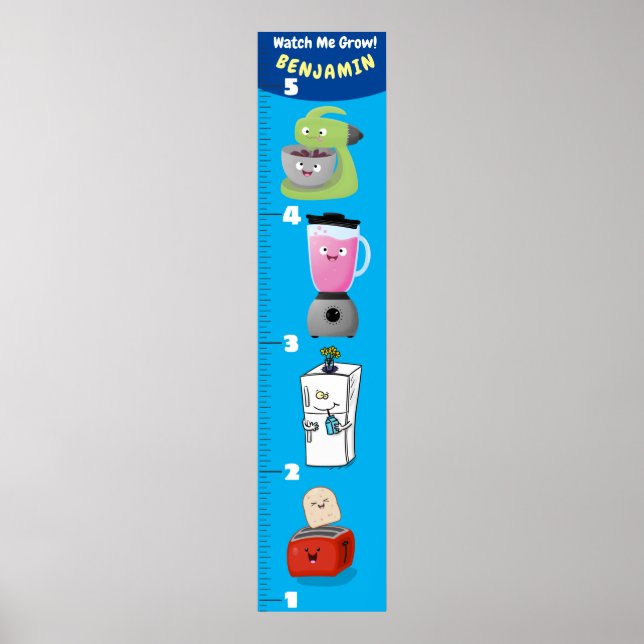 Cute electronics cartoon growth chart (Front)