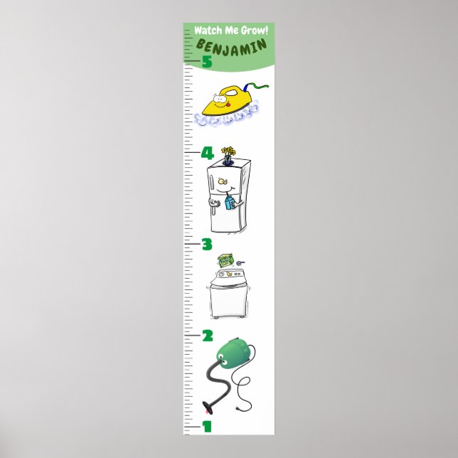 Cute electronics cartoon growth chart (Front)