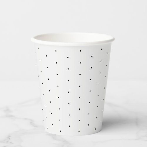 Cute elegant black off white tiny polka dots paper cups