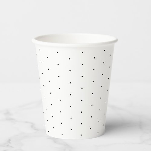 Cute elegant black white tiny polka dots pattern paper cups
