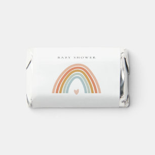 Cute Elegant Blush Blue Heart Rainbow Baby Shower Hershey's Miniatures