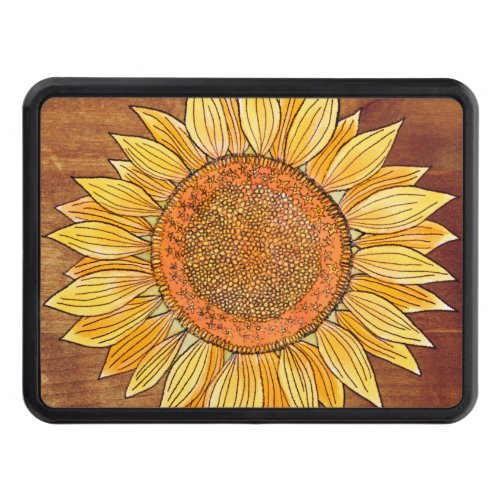   Cute Elegant Boho Sunflower Art Farmhouse Rustic Hitch Cover