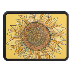   Cute Elegant Boho Sunflower Art Farmhouse Yellow Hitch Cover