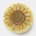 Cute Elegant Boho Sunflower Art Farmhouse Yellow PopSocket | Zazzle