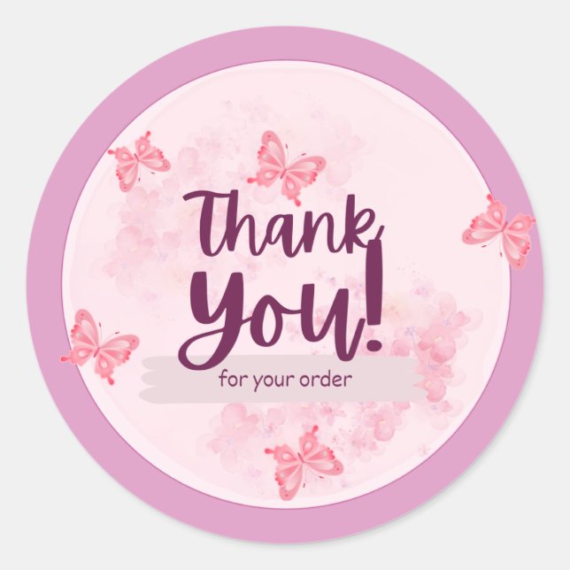 Cute elegant butterfly  classic round sticker (Front)