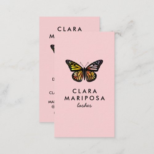 Cute Elegant Butterfly Monarch Beauty Lashes Chic  Business Card