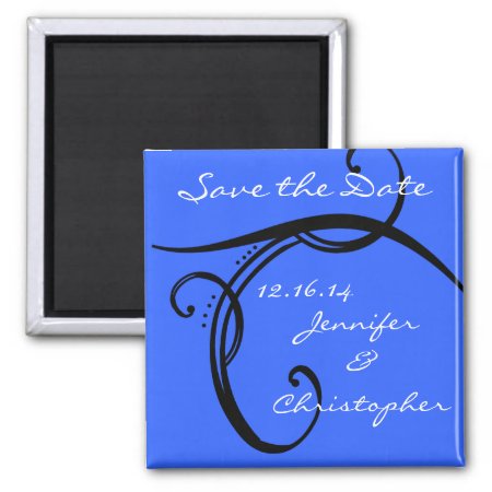 Cute Elegant Classic Save The Date Magnet