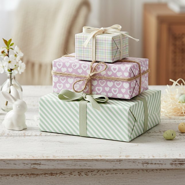 Cute Elegant Classy Plaid Gift Wrap Sheet Set (Creator Uploaded)