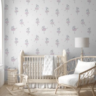 Cute Elegant Dancing Ballerina Pink Girl's Room