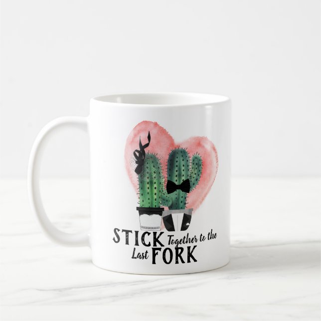 Cute Elegant Dressed Watercolor Dressed Cactus Pun Coffee Mug (Left)