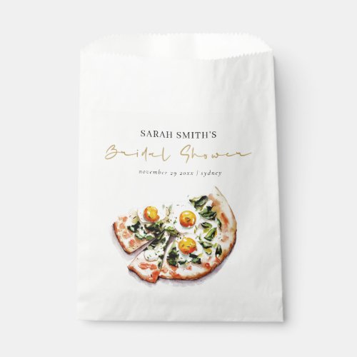 Cute Elegant Egg Basil Pizza Bridal Shower Party Favor Bag
