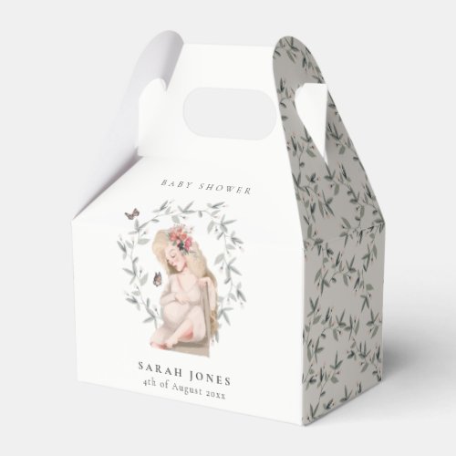 Cute Elegant Expectant Women Foliage Baby Shower Favor Boxes
