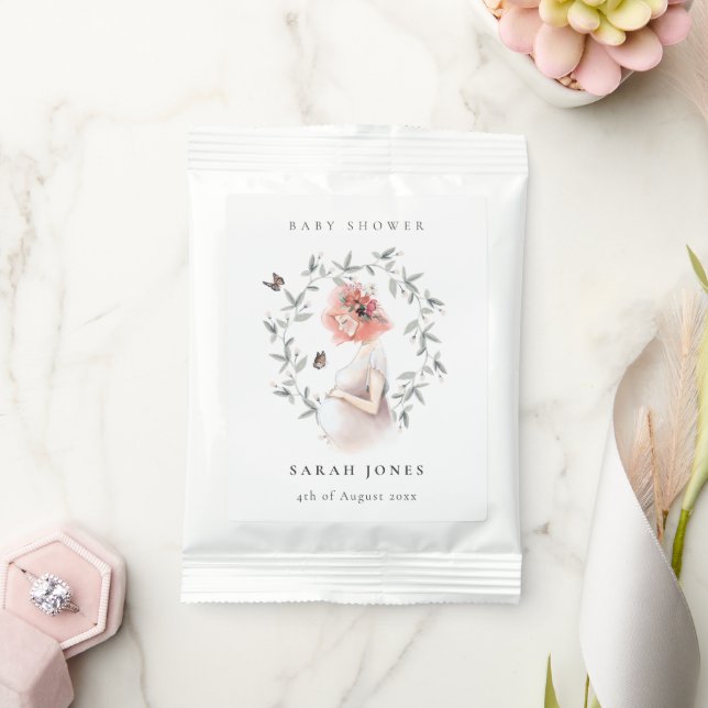 Cute Elegant Expectant Women Foliage Baby Shower Lemonade Drink Mix (Wedding)