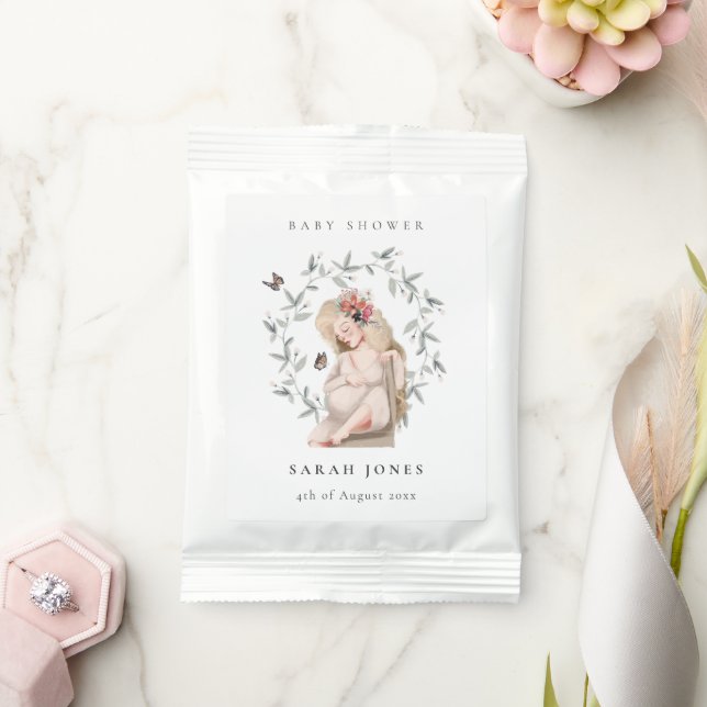 Cute Elegant Expectant Women Foliage Baby Shower Lemonade Drink Mix (Wedding)
