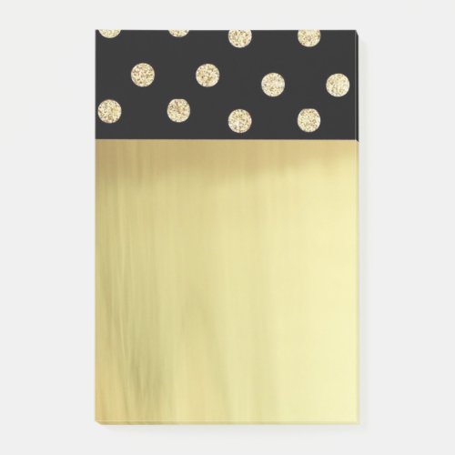 Cute Elegant Faux Gold Black Dots Post_it Notes