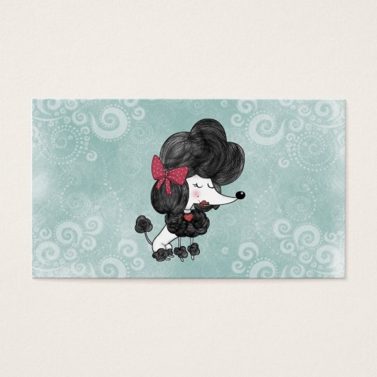 Cute elegant French poodle girly cartoon (Front)